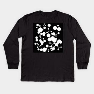 Modern Black and White Spots Kids Long Sleeve T-Shirt